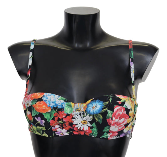 Dolce & Gabbana Elegant Floral Print Bikini Top