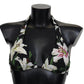 Dolce & Gabbana Elegant Lilies Print Bikini Top for Summer Escapes