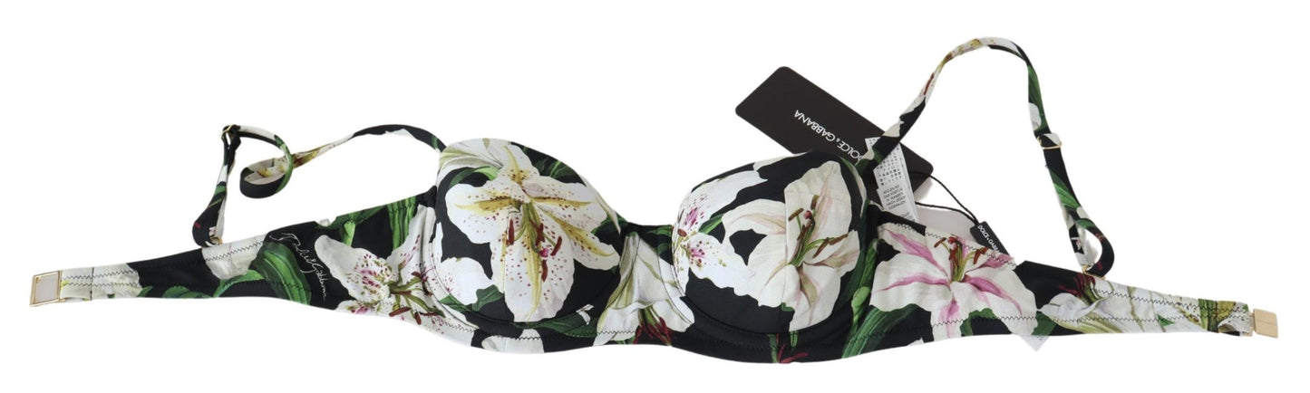 Dolce & Gabbana Elegant Floral Print Bikini Top