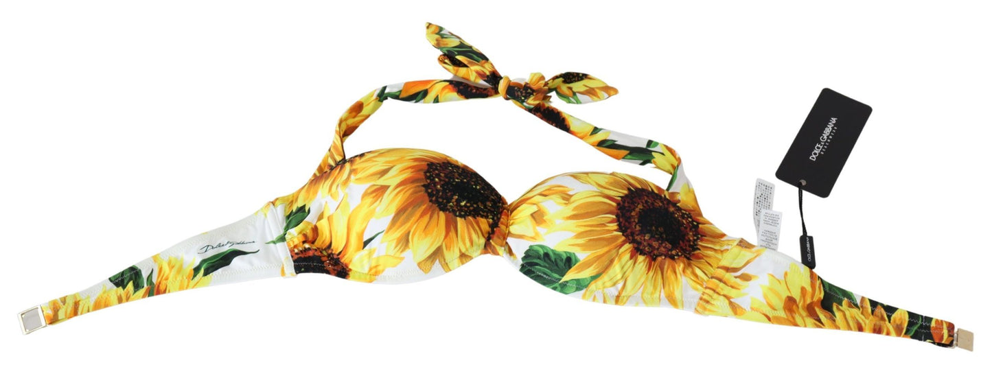 Dolce & Gabbana Sunflower Print Bikini Top