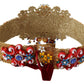 Dolce & Gabbana Gold-Tone Floral Crystal Waist Belt