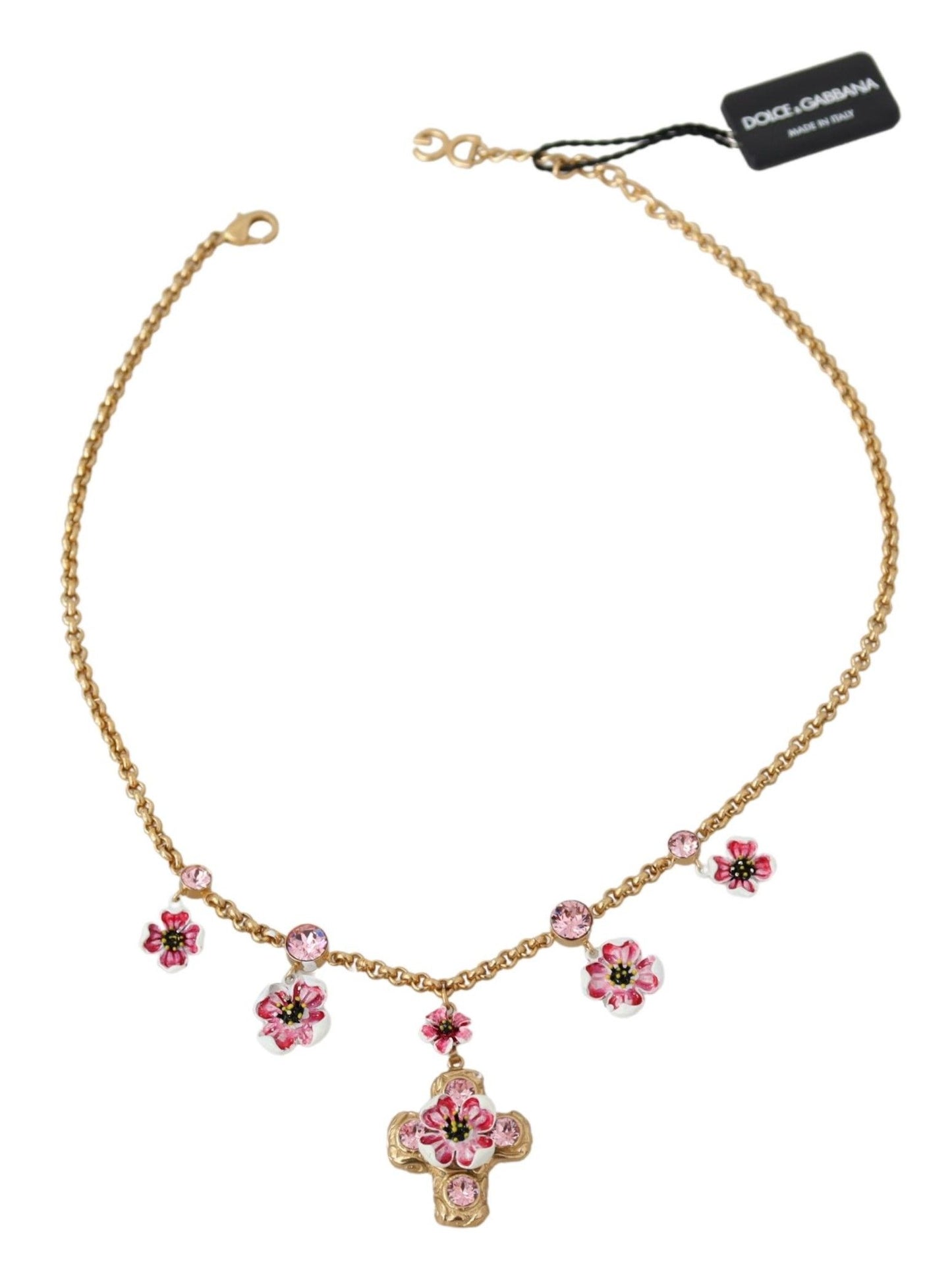 Dolce & Gabbana Elegant Charms Crystal Pendant Necklace