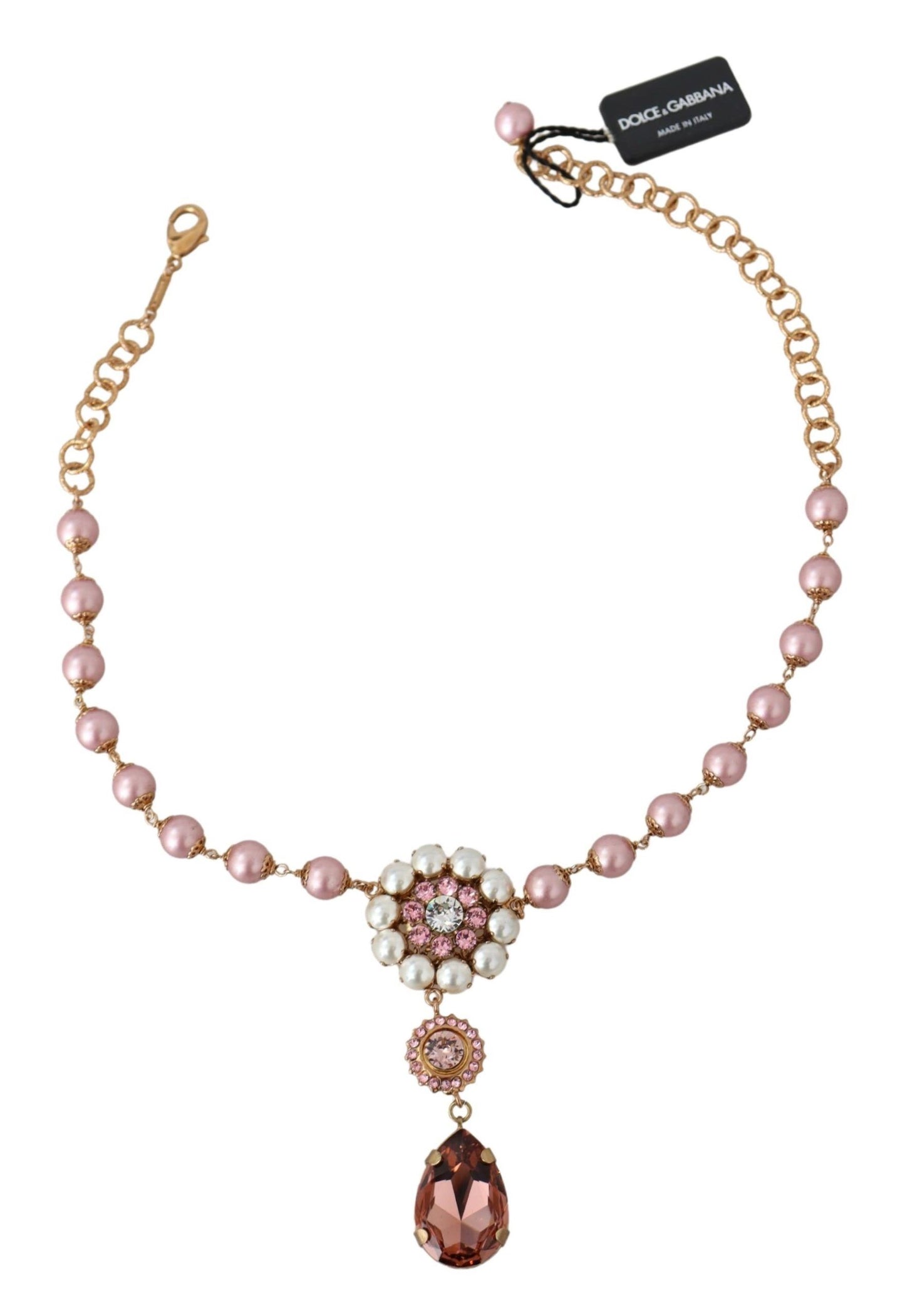 Dolce & Gabbana Charming Pink Pearl Crystal Necklace