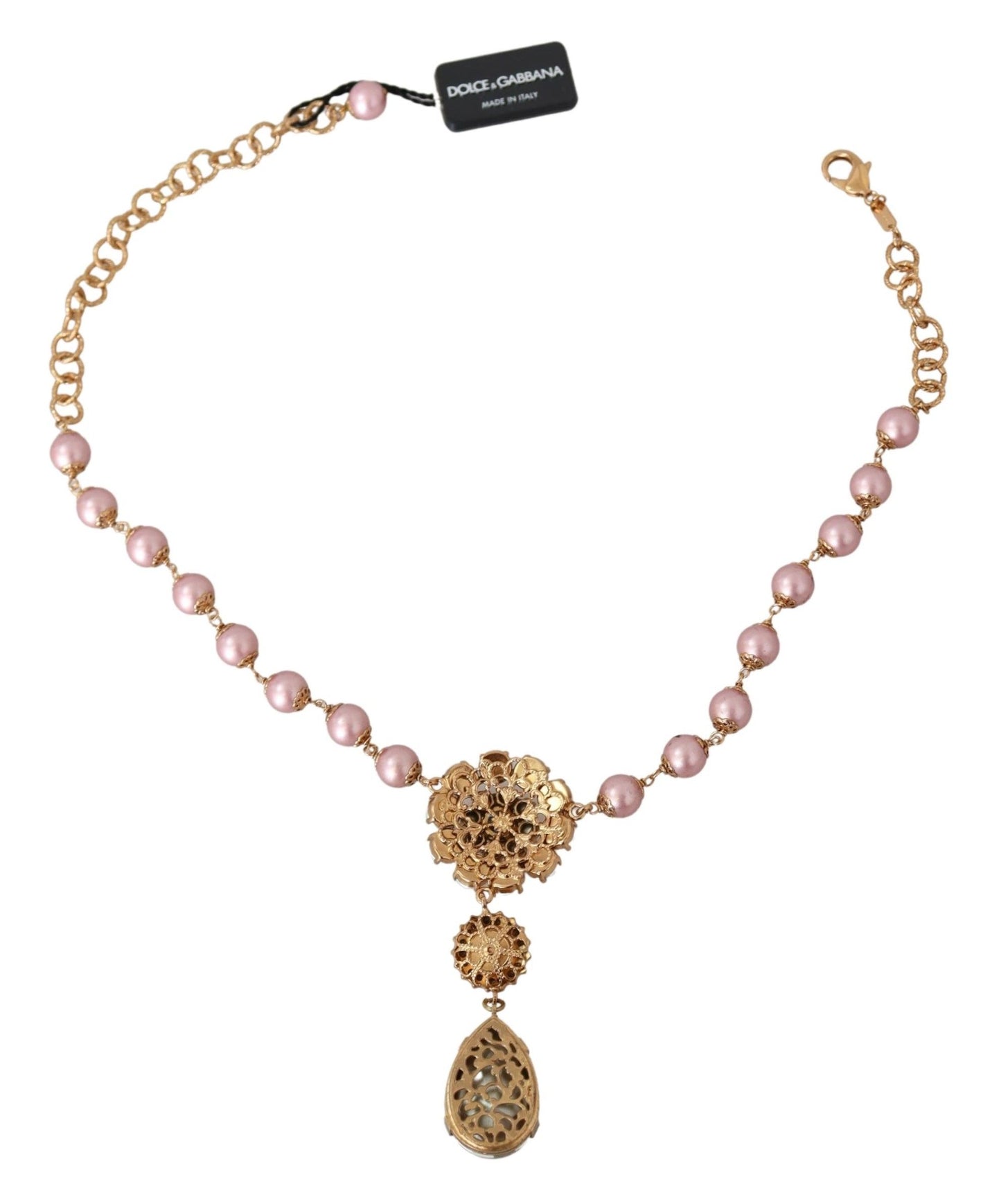 Dolce & Gabbana Charming Pink Pearl Crystal Necklace