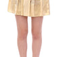 Andrea Incontri Chic Beige Floral Embroidered Mini Skirt