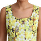 Dolce & Gabbana Elegant Yellow Floral A-Line Sleeveless Dress