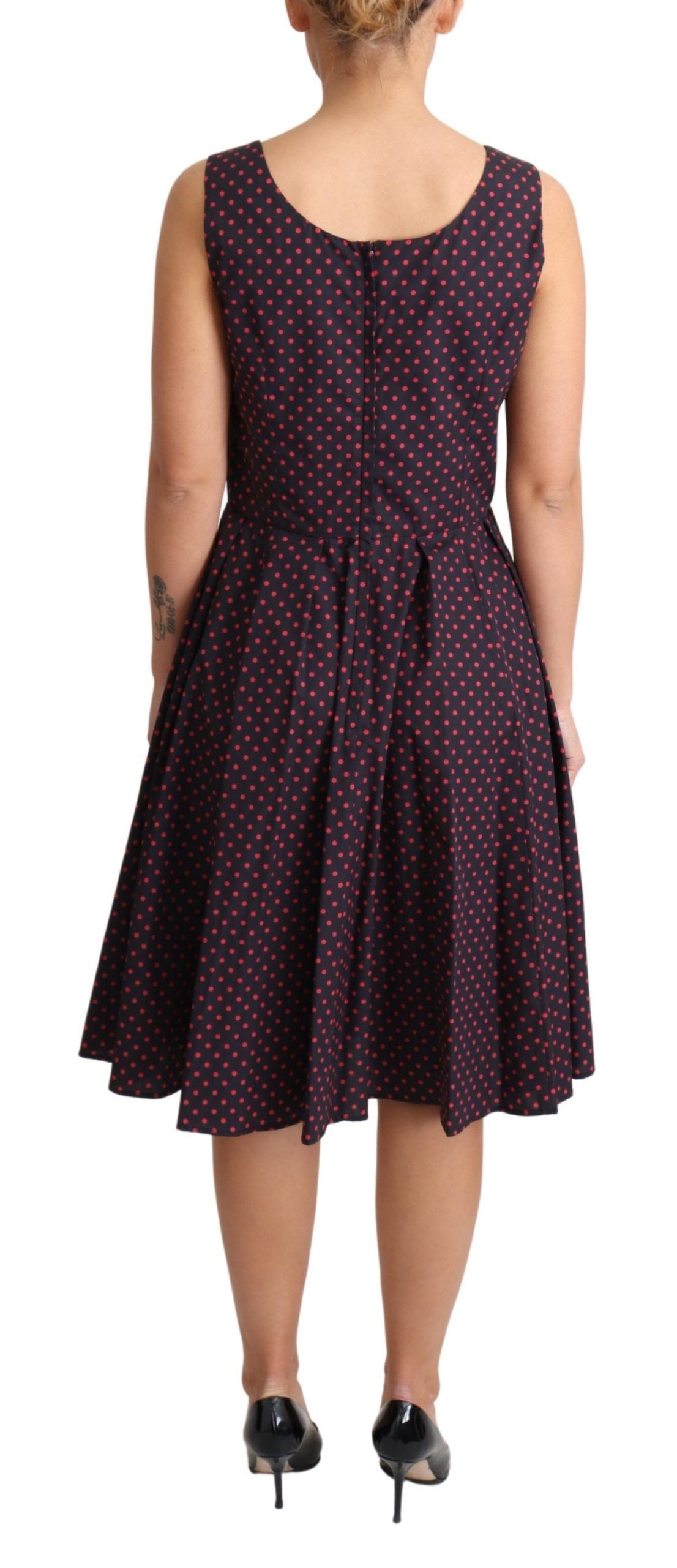 Dolce & Gabbana Chic Polka Dotted A-Line Sleeveless Dress