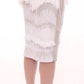 Arzu Kaprol Elegant Pencil Skirt in White and Gray Tones