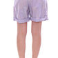 Licia Florio Elegant Purple Viscose Shorts - Side Zip Closure