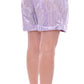 Licia Florio Elegant Purple Viscose Shorts - Side Zip Closure