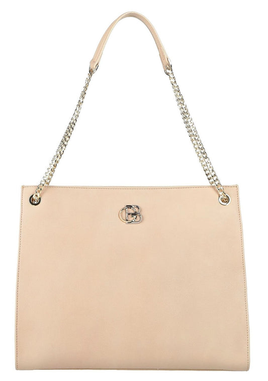 Baldinini Chic Vintage-Inspired Beige Shoulder Bag