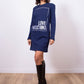 Love Moschino Blue Cotton Women Sweatshirt Dress