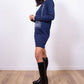 Love Moschino Blue Cotton Women Sweatshirt Dress