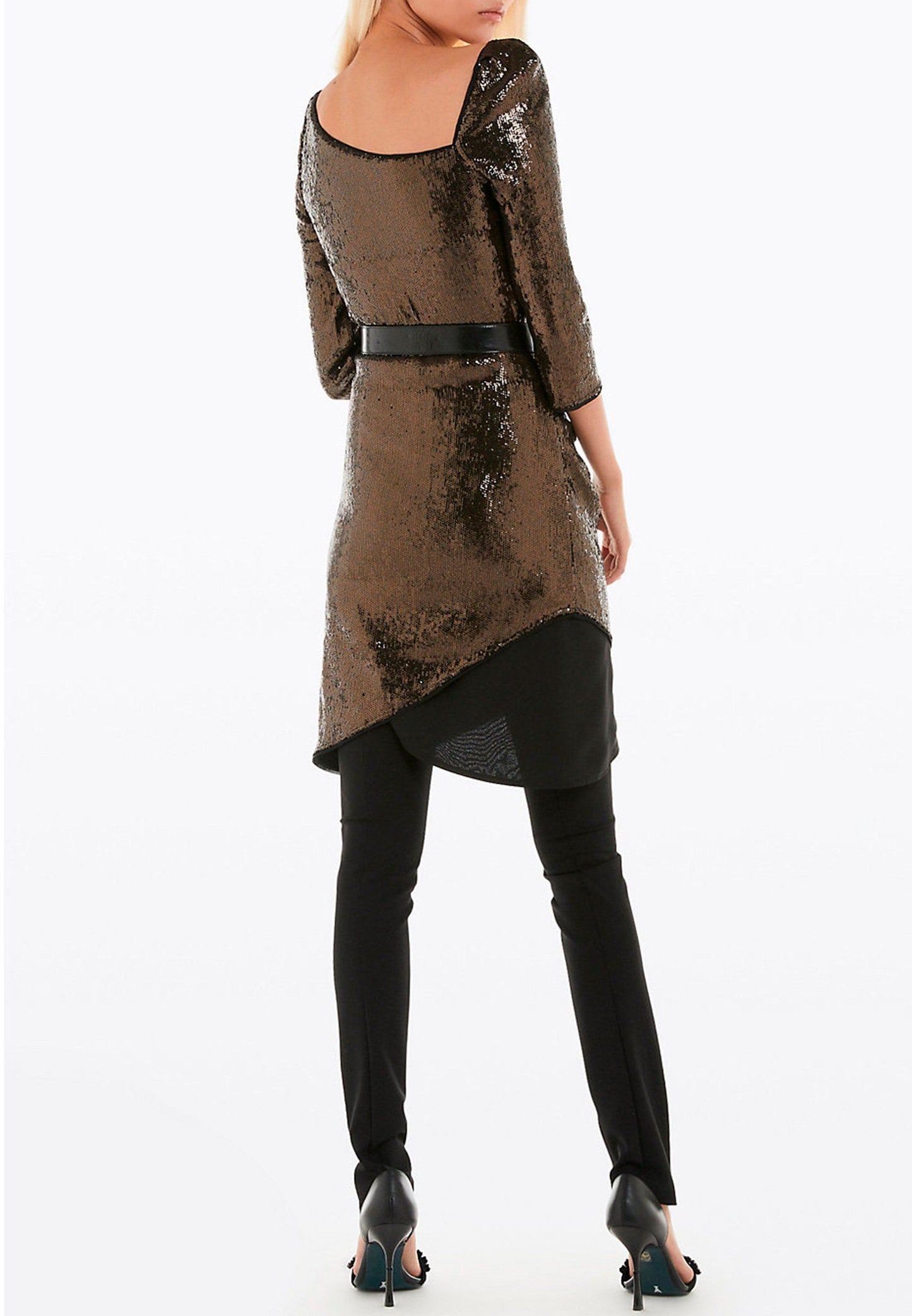 Patrizia Pepe Elegant Asymmetrical Sequin Dress