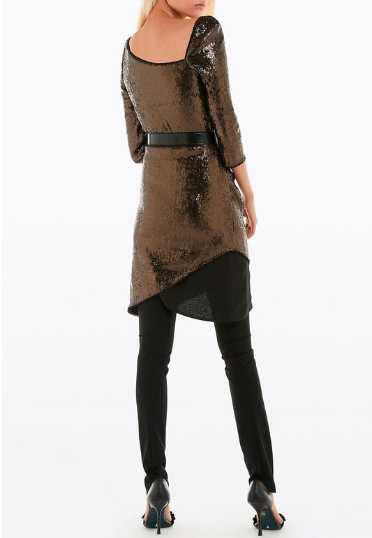 Patrizia Pepe Elegant Asymmetrical Sequin Dress