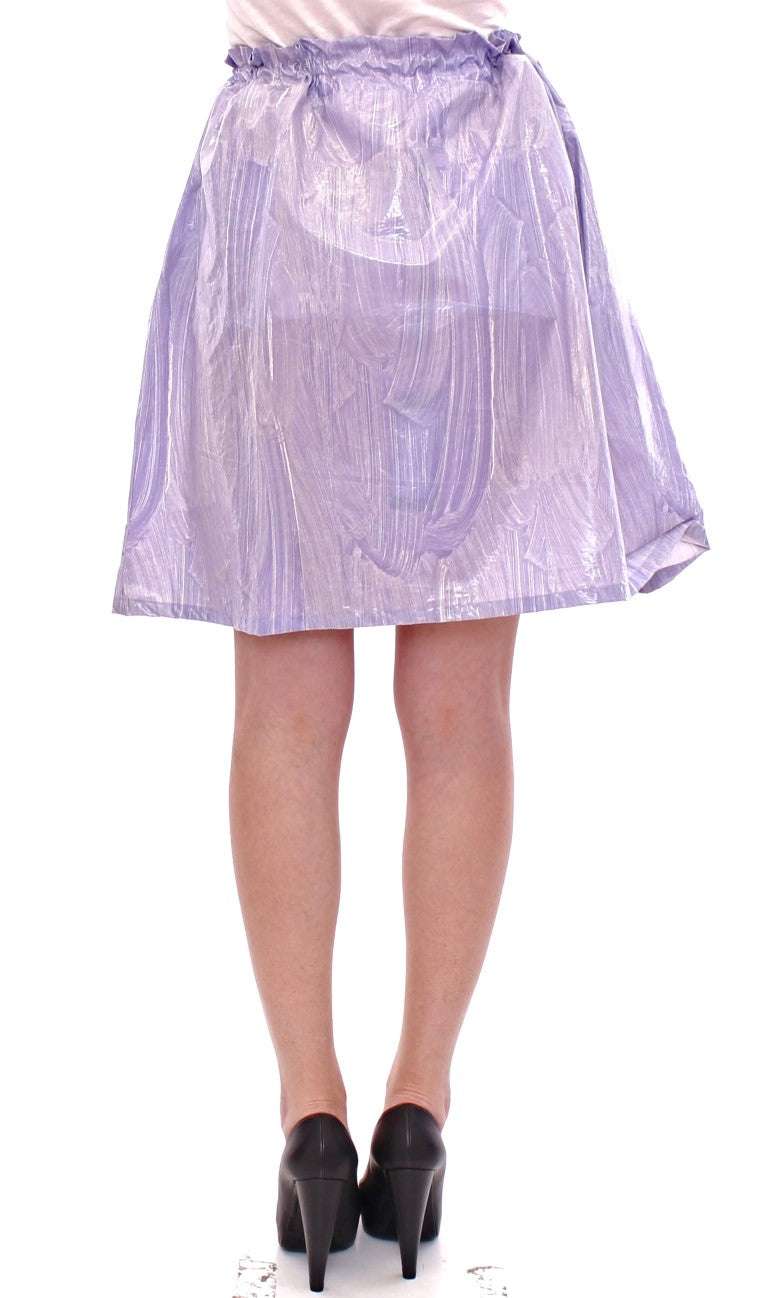 Licia Florio Elegant Purple Adjustable Waist Skirt