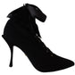 Dolce & Gabbana Elegant Black Ankle Heel Boots with Leather Sole