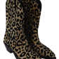 Dolce & Gabbana Gold Black Western-Inspired Luxe Boots