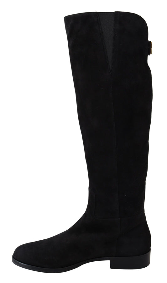 Dolce & Gabbana Elegant Knee High Suede Leather Boots