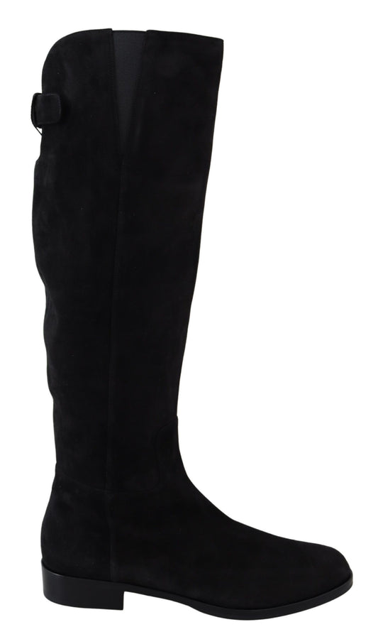 Dolce & Gabbana Elegant Knee High Suede Leather Boots