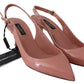 Dolce & Gabbana Elegant Pink Patent Leather Slingback Heels