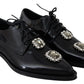 Dolce & Gabbana Crystal Embellished Derby Dress Shoes