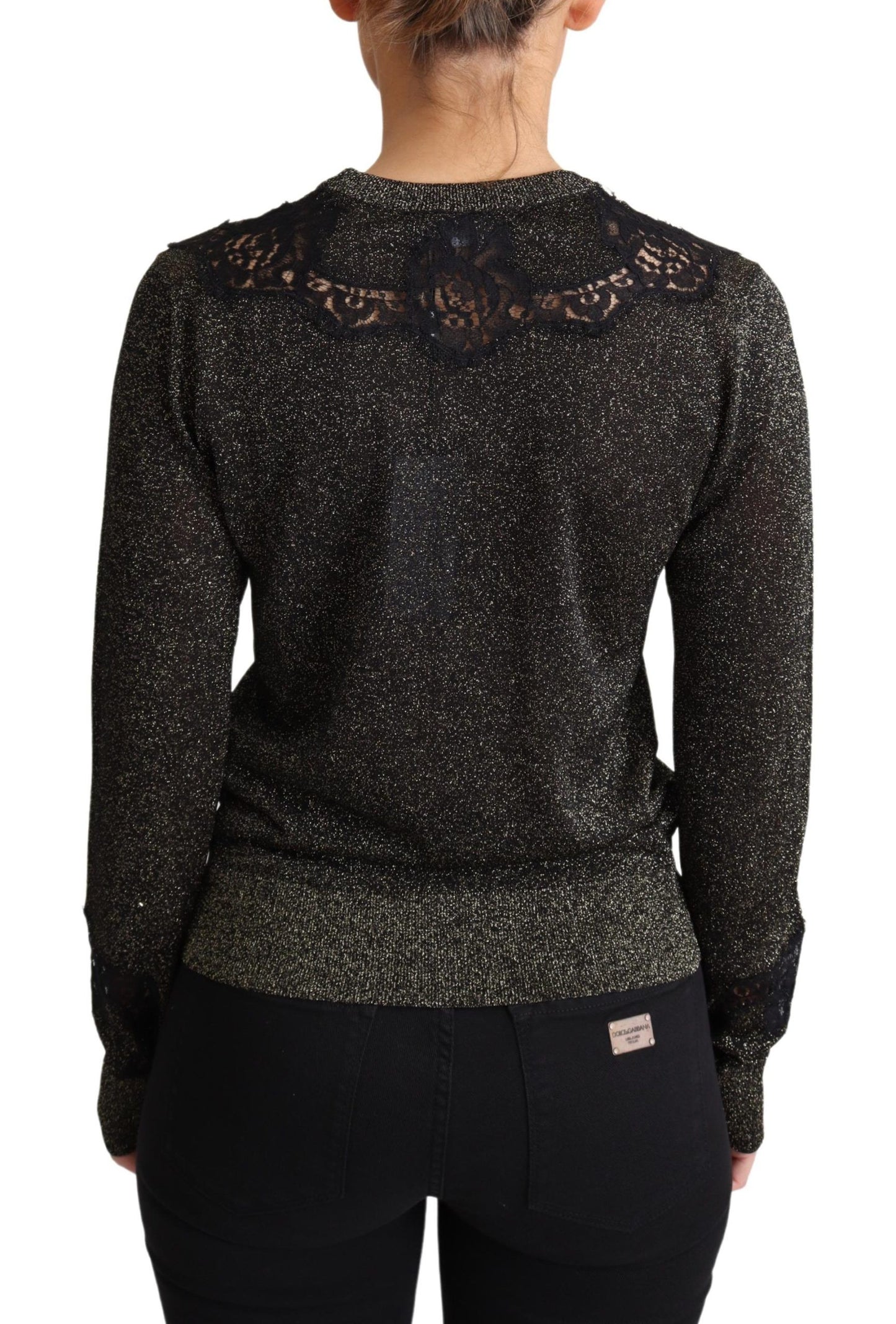 Dolce & Gabbana Elegant Gold and Black Lurex Pullover