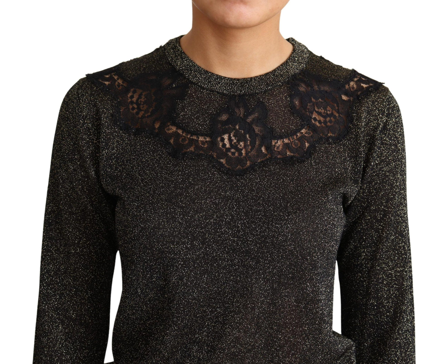 Dolce & Gabbana Elegant Gold and Black Lurex Pullover