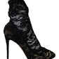 Dolce & Gabbana Elegant Black Openwork Stiletto Ankle Boots