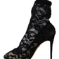 Dolce & Gabbana Elegant Black Openwork Stiletto Ankle Boots