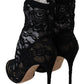 Dolce & Gabbana Elegant Black Openwork Stiletto Ankle Boots