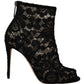 Dolce & Gabbana Black Taormina Lace Stiletto Booties