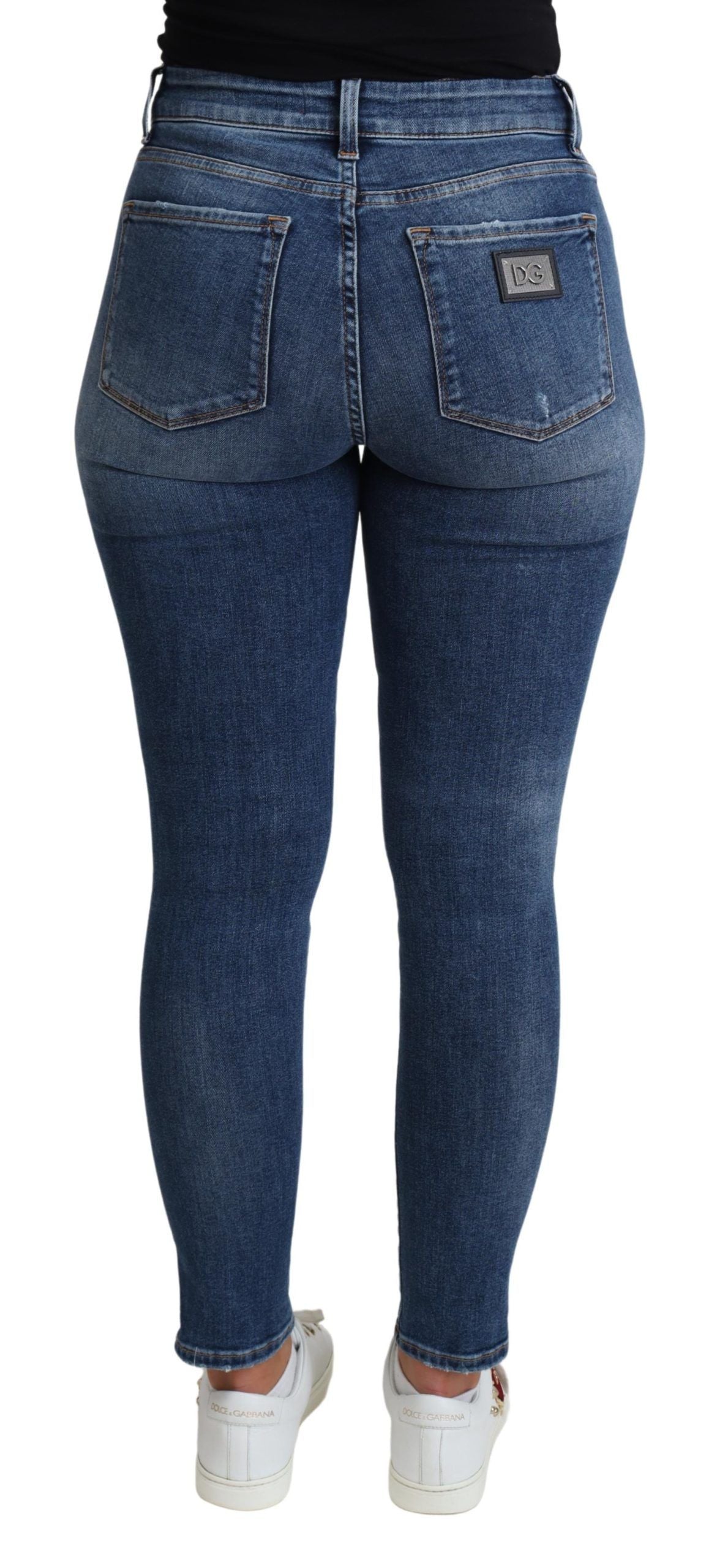 Dolce & Gabbana Sleek High Waist Skinny Jeans in Blue