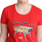 Moschino Chic Red Cotton Tee with Playful Print