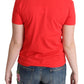 Moschino Chic Red Cotton Tee with Signature Print