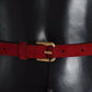 Dolce & Gabbana Red Suede Crystal Baroque Waist Belt