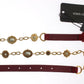 Dolce & Gabbana Red Suede Crystal Baroque Waist Belt