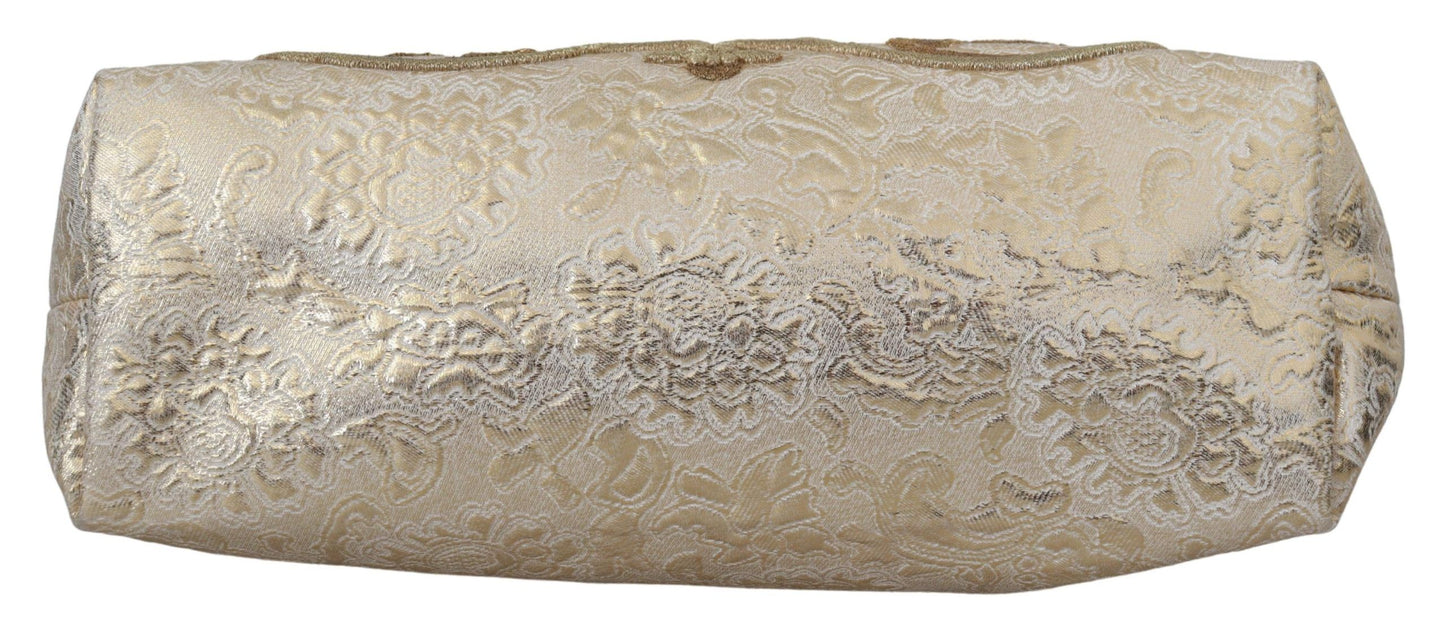 Dolce & Gabbana Glamorous Gold Evening Clutch with Crystal Details