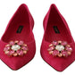 Dolce & Gabbana Embellished Crystal Suede Flats in Pink