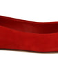 Dolce & Gabbana Crystal Embellished Red Suede Flats