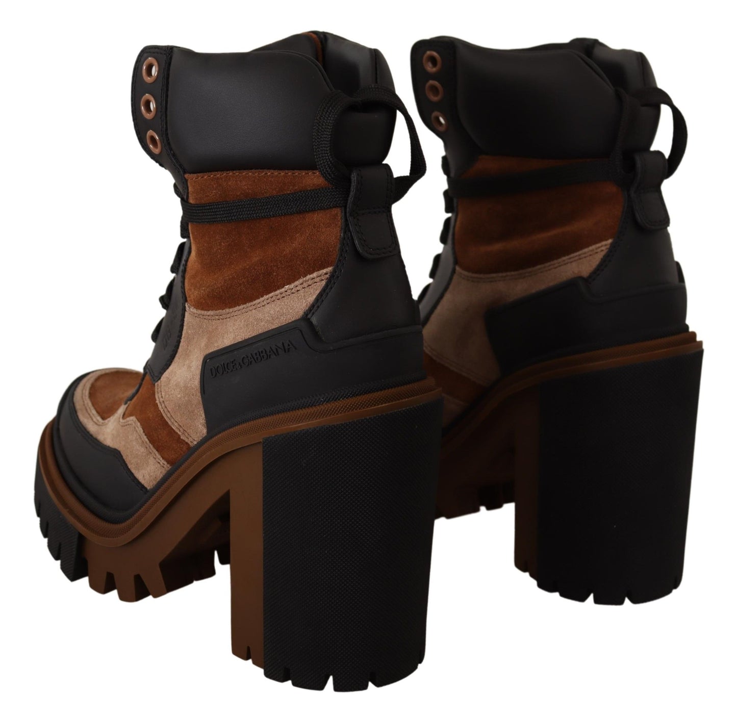 Dolce & Gabbana Elegant Leather Ankle Boots in Brown