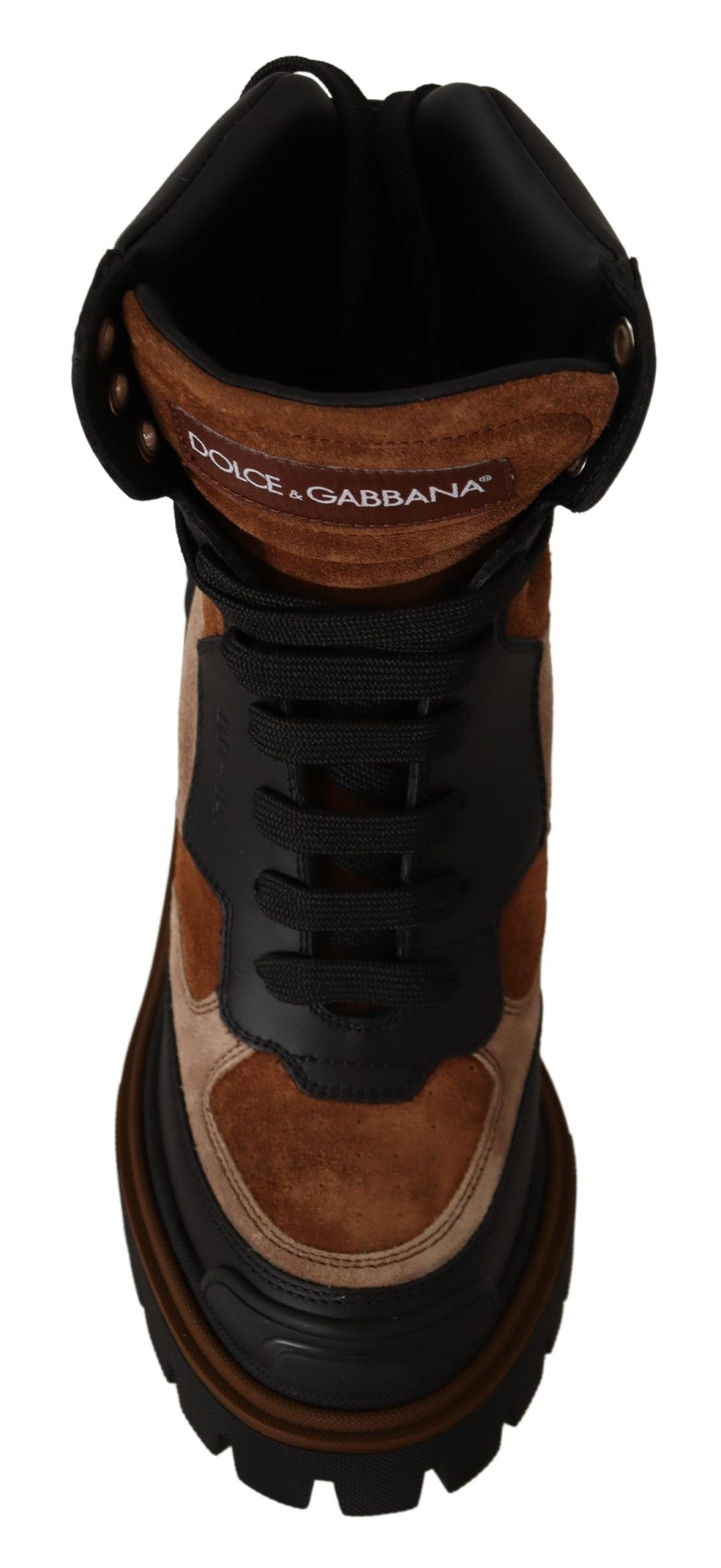 Dolce & Gabbana Elegant Leather Ankle Boots in Brown