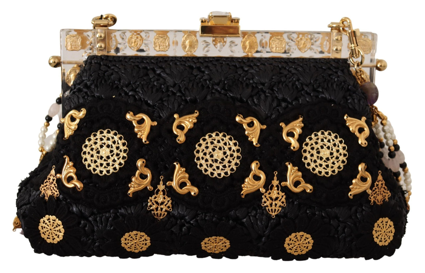 Dolce & Gabbana Opulent Black Crystal VANDA Evening Clutch