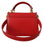 Dolce & Gabbana Elegant Red Crystal-Studded Tote Shoulder Bag