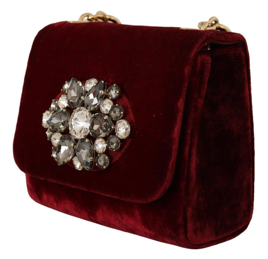 Dolce & Gabbana Velvet Bordeaux Mini Crossbody Elegance