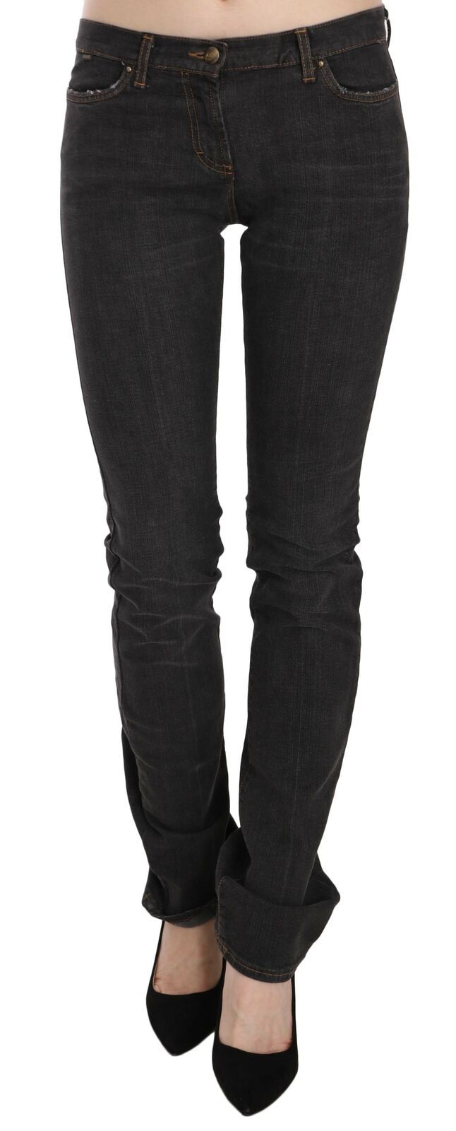 Just Cavalli Elegant Low Waist Skinny Black Pants