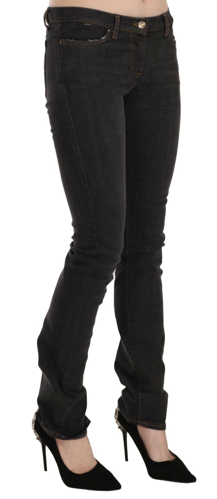 Just Cavalli Elegant Low Waist Skinny Black Pants