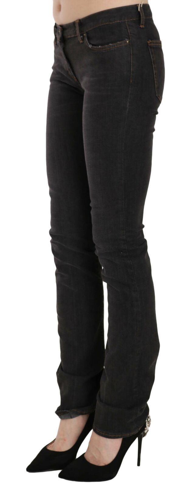 Just Cavalli Elegant Low Waist Skinny Black Pants