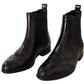 Dolce & Gabbana Elegant Black Ankle Wingtip Oxford Boots