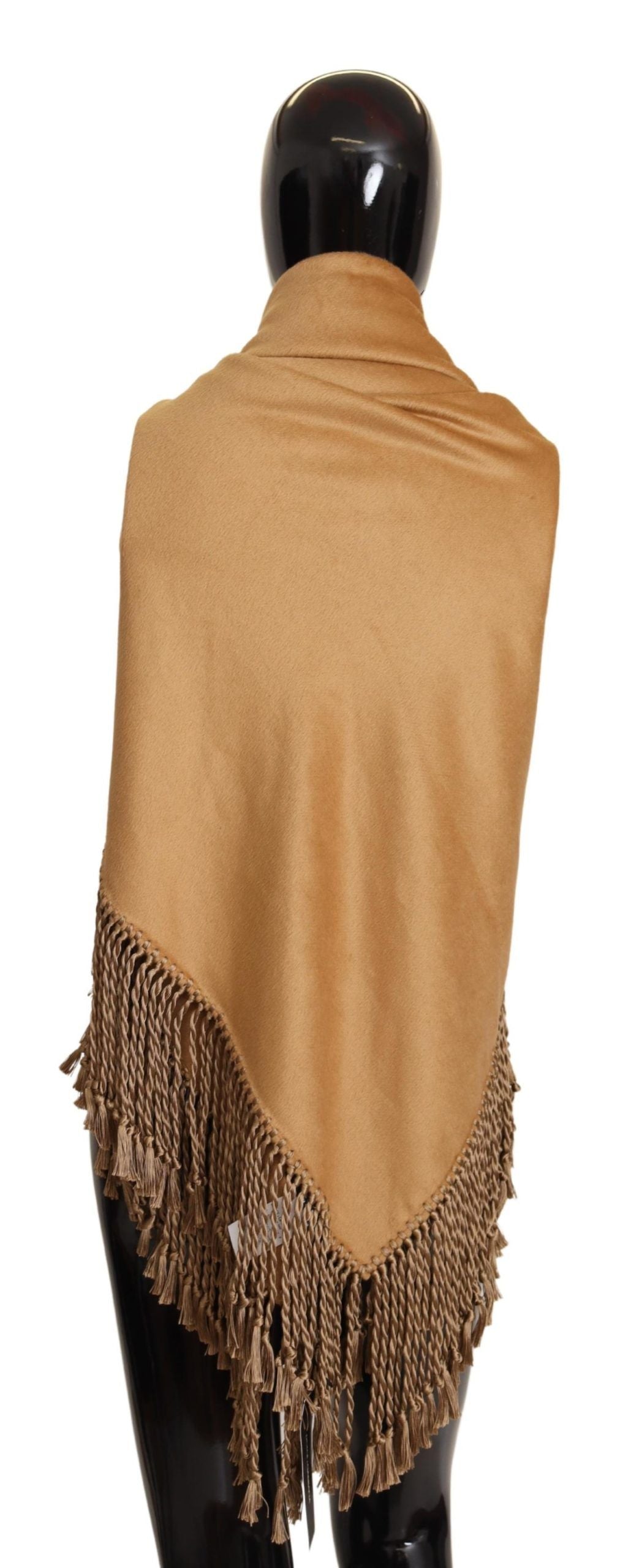 Dolce & Gabbana Elegant Gold Square Scarf with Fringes